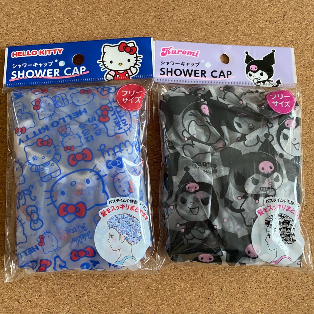 Sanrio Hello Kitty & Kuromi Reusable Shower Caps
